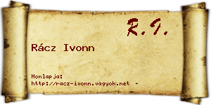 Rácz Ivonn névjegykártya